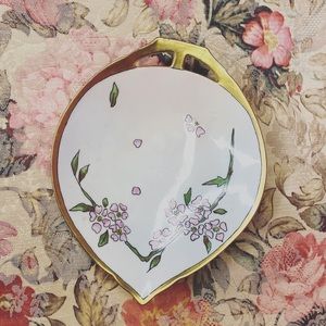Vintage hand painted cherry blossom porcelain dish